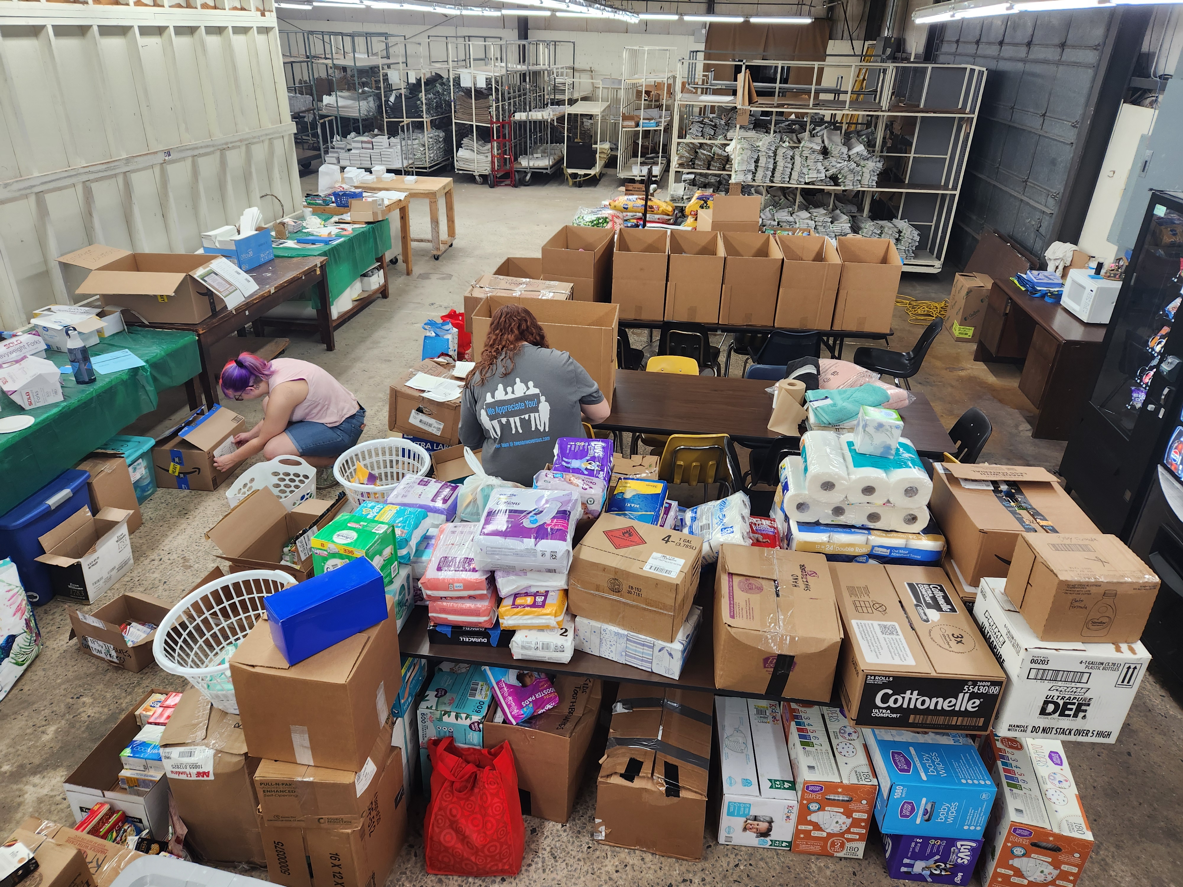 Sorting supplies to fulfill WNC Needs List requests